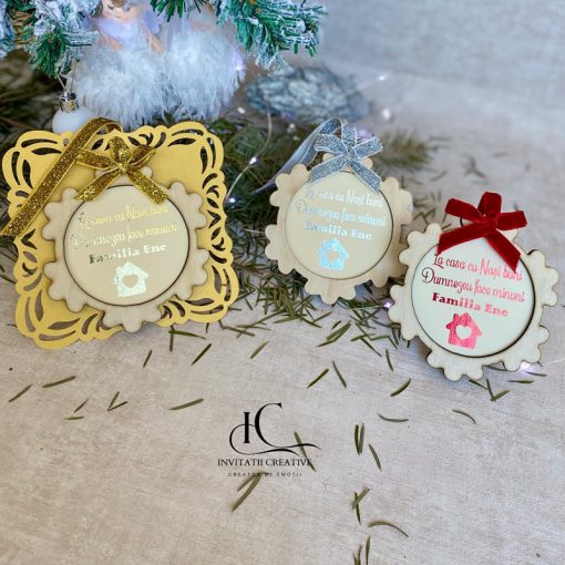 Glob Lemn Fulg Personalizat La Casa cu Nasi Buni