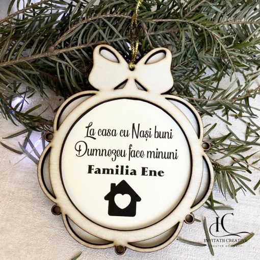 Alternative view of Glob Lemn cu Fundita Personalizat La casa cu Nasi Buni