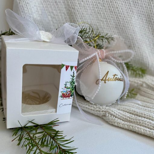 Alternative view of Glob personalizat cu nume si fundita cu perle