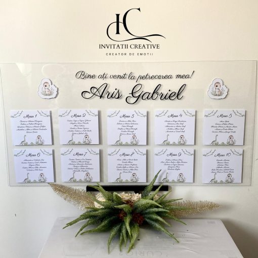 Lista Asezare - Panou Intampinare Botez cu Tematica Dino