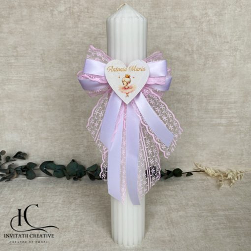 Lumanare Botez Eleganta Personalizata Balerina Regala