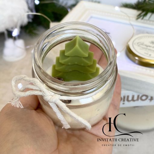 Lumanare Decorativa Cadou Eleganta Parfumata cu Bradut si Scortisoara