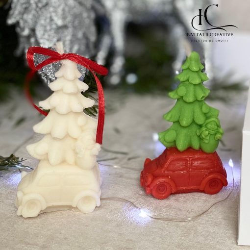 Lumanare Decorativa Parfumata Craciun Bradut pe Masina