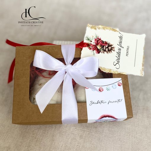 Alternative view of Set Cadou 2 Lumanari Parfumate Con de Brad cu Foita Aurie