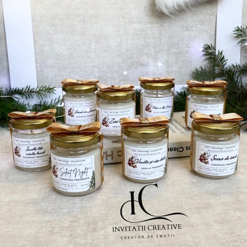 Set Cadou Craciun 8 Lumanari Parfumate cu Magia Craciunului