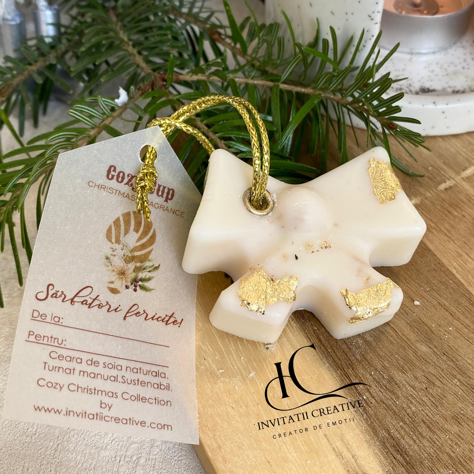 Set Cadou 8 Odorizante Dulap Figurine Festive cu Foita Aurie - imagine 9