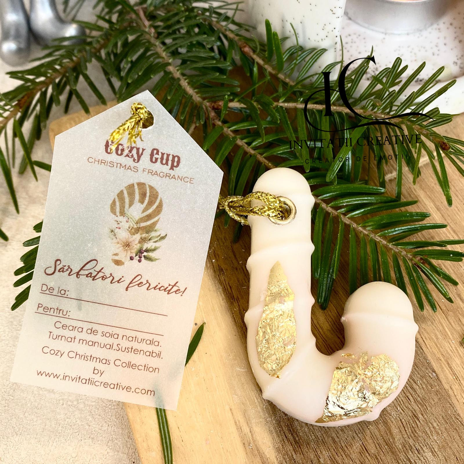 Set Cadou 8 Odorizante Dulap Figurine Festive cu Foita Aurie - imagine 8