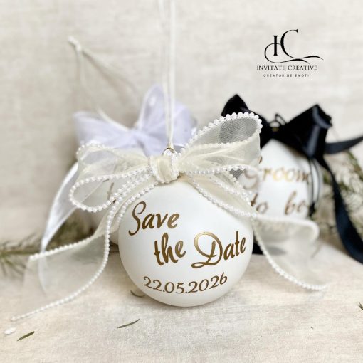 Glob Personalizat Brad cu Mesaj Save The Date