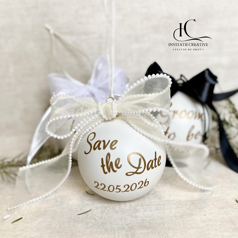 Glob Personalizat Brad cu Mesaj Save The Date (2)