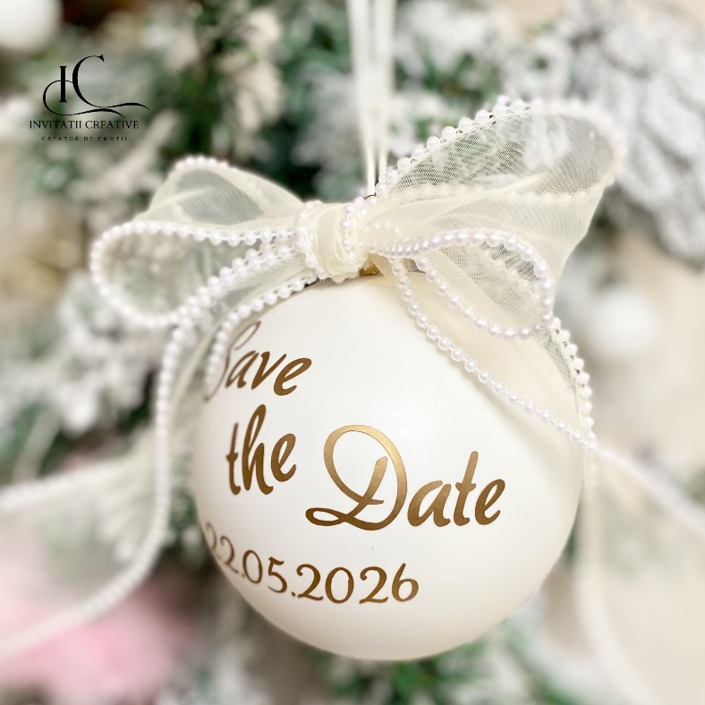 Glob Personalizat Brad cu Mesaj Save The Date (4)