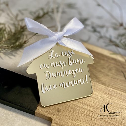 Glob Personalizat Plexi Auriu La Casa cu Nasi Buni
