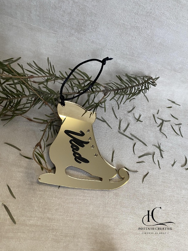 Glob Plexi Auriu Patina Personalizata cu Nume (2)