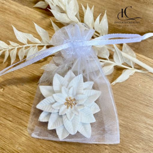 Odorizant Dulap Ceramica Parfumata Craciunita cu detalii aurii