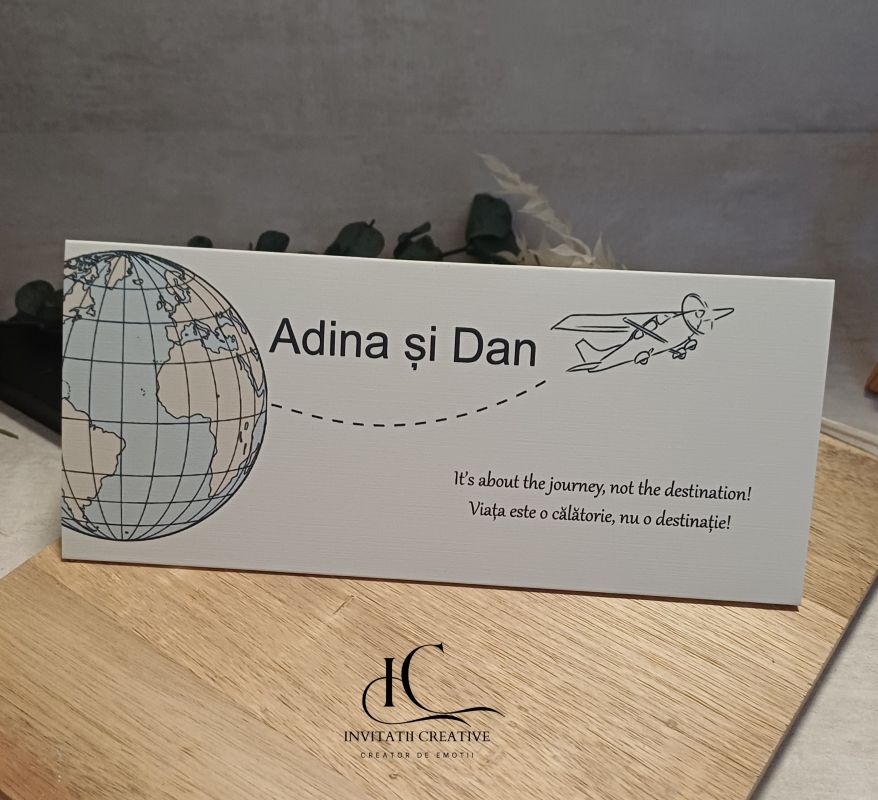 Plic de Bani Nunta Calatorie cu Avionul