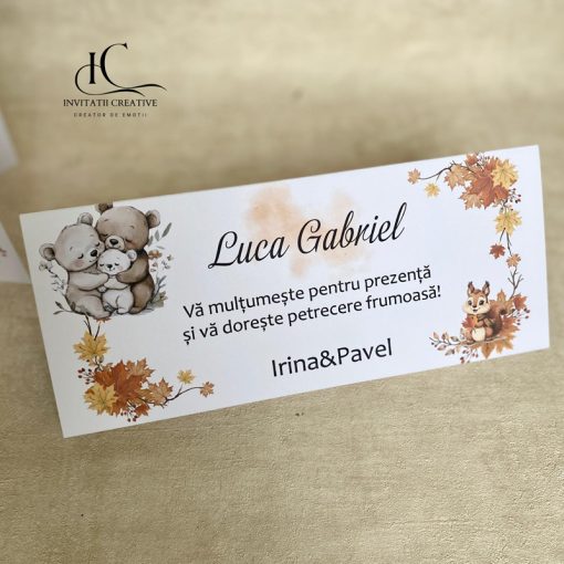 Plic de bani Toamna Botez Familie Ursuleti si Veverita