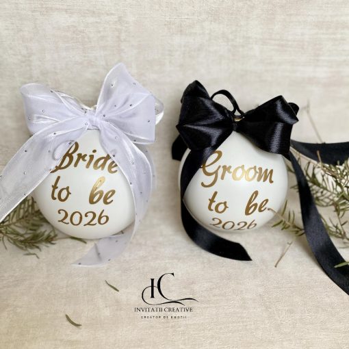 Set Globuri Personalizate cu Mesaj Groom to Be si Bride to Be