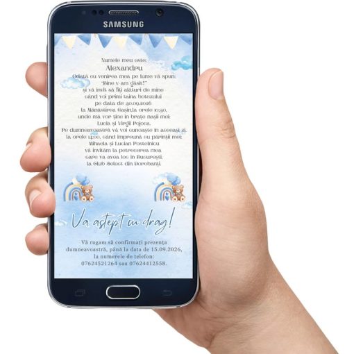 Alternative view of Invitatie Electronica Baietel Ursuleti cu Baloane Bleu