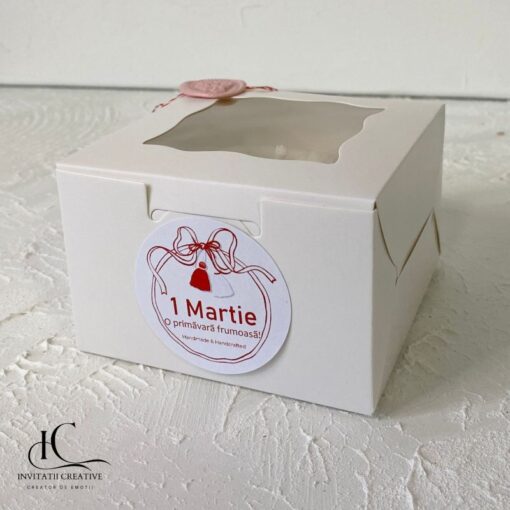 Alternative view of Martisor in Vas Ceramic Lumanare Parfumata cu Flori Diafane si Perle