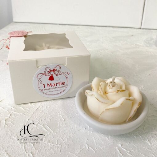 Cadou Mama Lumanare Parfumata cu Trandafir Diafan