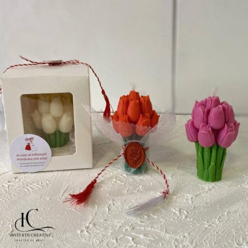 Alternative view of Cadou Educatoare Lumanare Parfumata Buchet Lalele