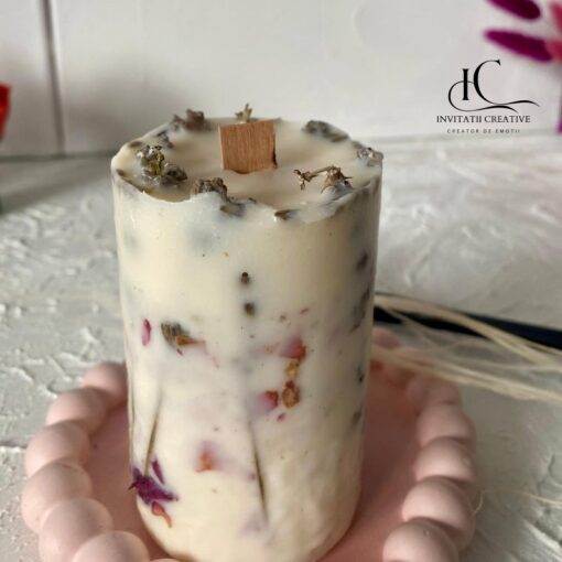 Alternative view of Set Cadou Lumanare cu Lavanda si Tavita suport Inima