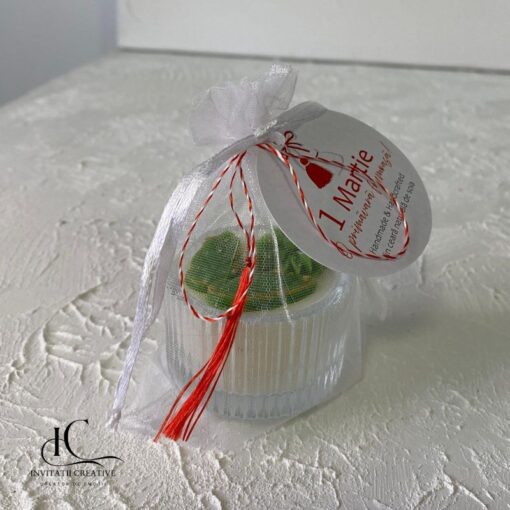 Alternative view of Martisor Lumanare Parfumata cu Floare si Frunze