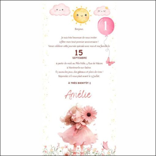 Invitatie Electronica Botez Pretty Little Girl