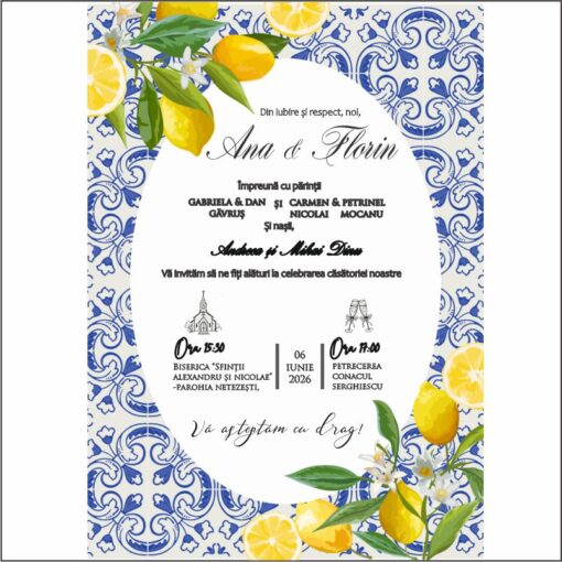 Invitatie Electronica Nunta Mediteraneeana Amalfi Vibes