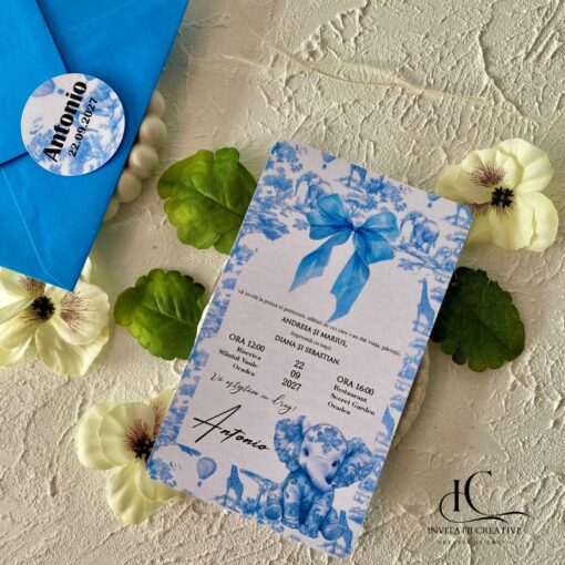 Alternative view of Invitatie de Botez Baiat Dior Safari cu Elefant