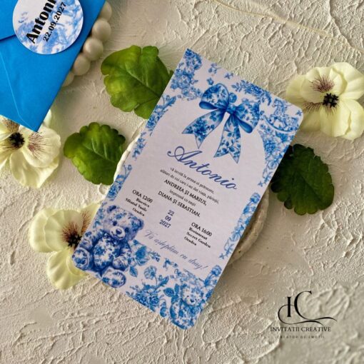 Invitatie de Botez Baiat Dior Vintage Baby Toys