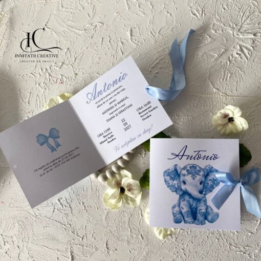 Invitatie de Botez Baiat Elefant Dior Vintage