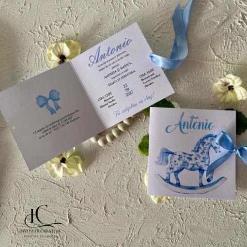 Invitatie de Botez Baiat Eleganta Calut Carusel Dior