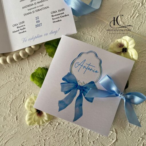 Alternative view of Invitatie de Botez Baiat Eleganta Dior Ribbon