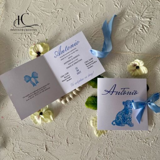 Alternative view of Invitatie de Botez Baiat Tigru Dior Vintage