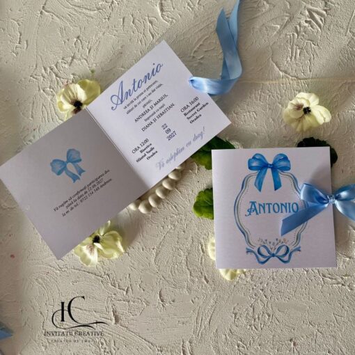 Alternative view of Invitatie de Botez Baiat Vintage Dior Ribbon