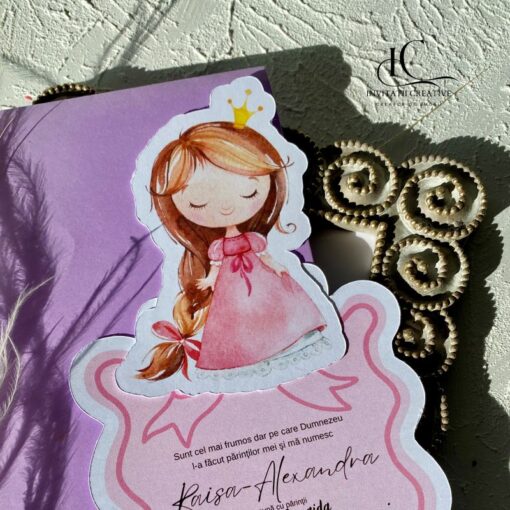 Alternative view of Invitatie de Botez Forma Deosebita cu Printesa