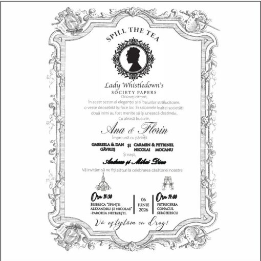 Invitatie Nunta Electronica Vintage Bridgerton