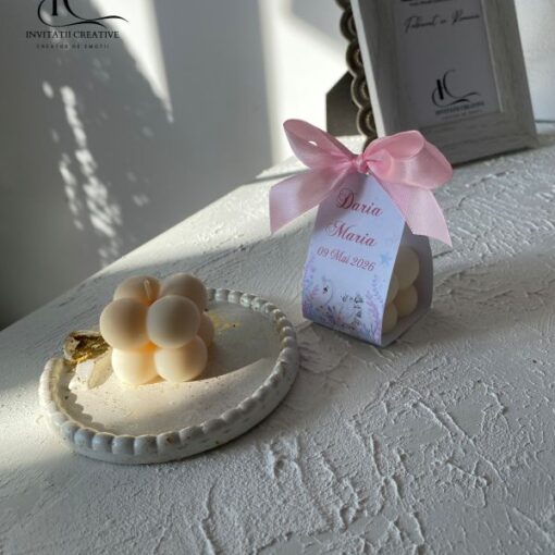 Alternative view of Marturie Botez Lumanare Parfumata cu Lebada si Model Maritim