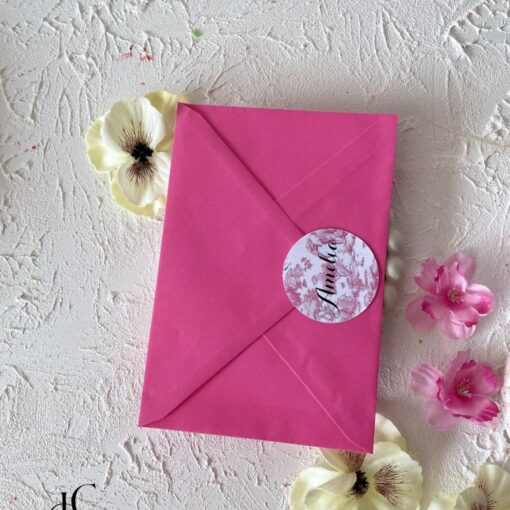 Alternative view of Invitatie Botez Fata cu Perla Model Floral Dior Ribbon