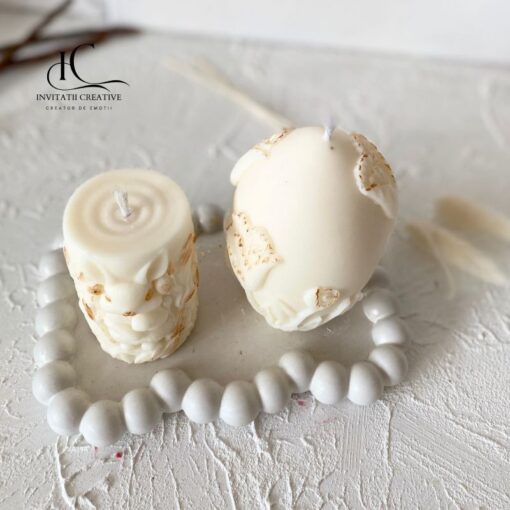 Alternative view of Set Lumanari Parfumate Decor Paste Delux detalii Florale in Relief