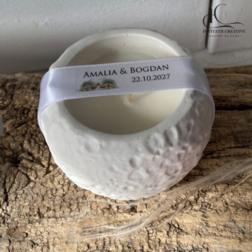 Lumânare parfumată din ceară de soia recipient ceramic texturat1