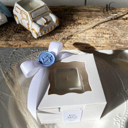 Marturie botez lumanare masina din ceramica