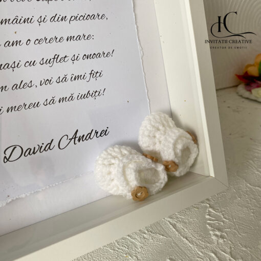Alternative view of Ramă foto personalizată cerere nași – cadou handmade botez