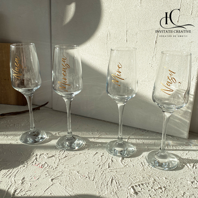 Set 4 pahare miri si nasi personalizate1