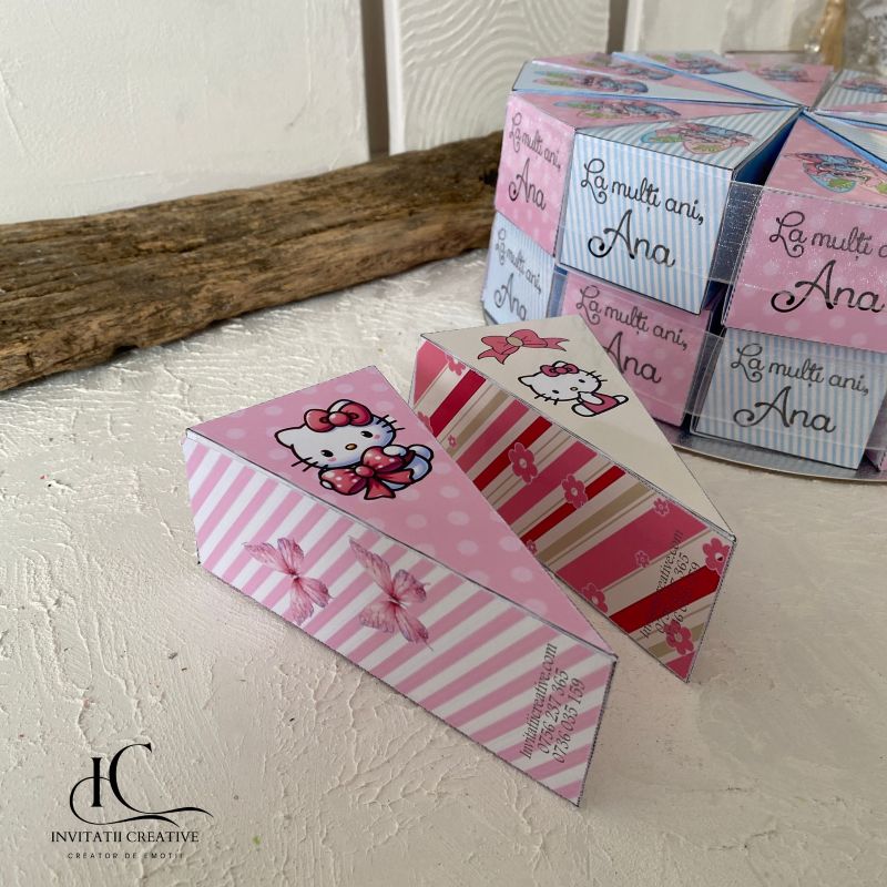 Cutie Felie de Tort Gradinita Scoala Hello Kitty