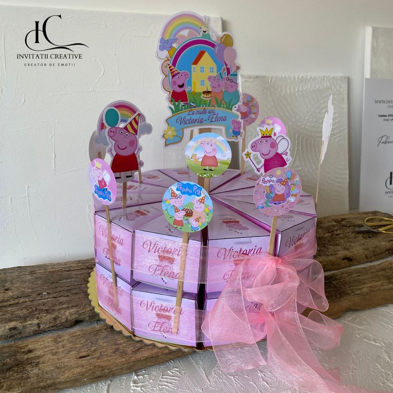 Cutie Felie Tort Gradinita-Scoala cu Purcelusa Peppa - imagine 4