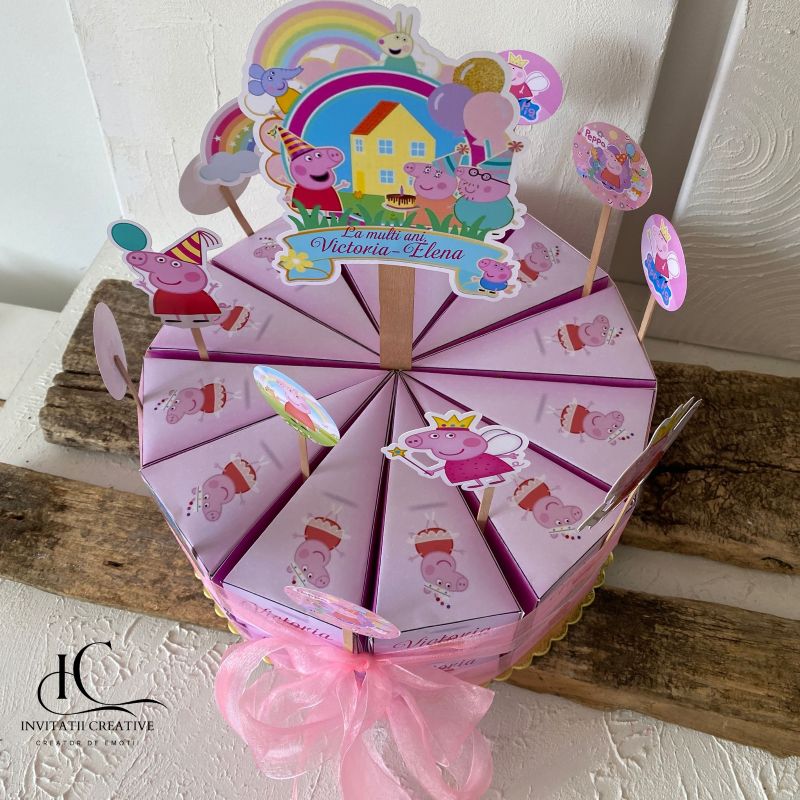Cutie Felie Tort Gradinita-Scoala cu Purcelusa Peppa - imagine 3