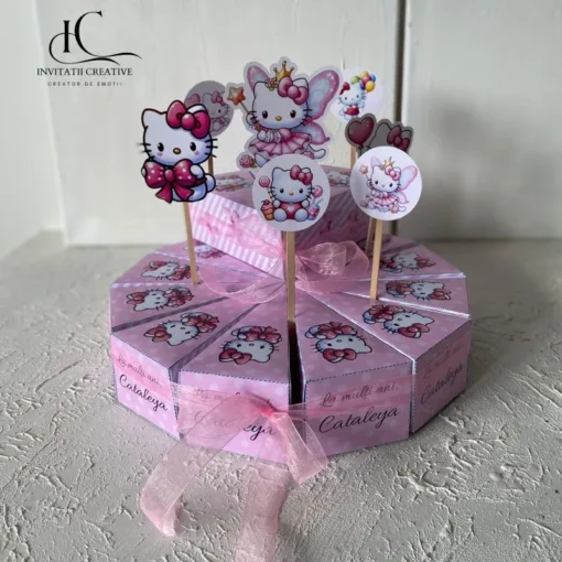 Cutie Felie de Tort Gradinita Scoala Hello Kitty