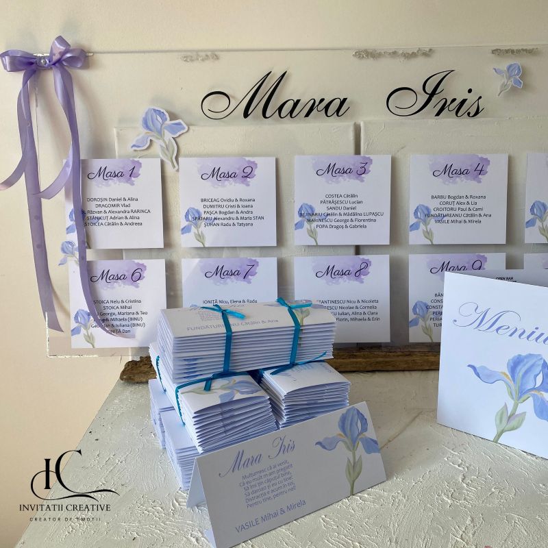Lista Asezare-Panou Intampinare cu Fundite si Floare de Iris - imagine 2