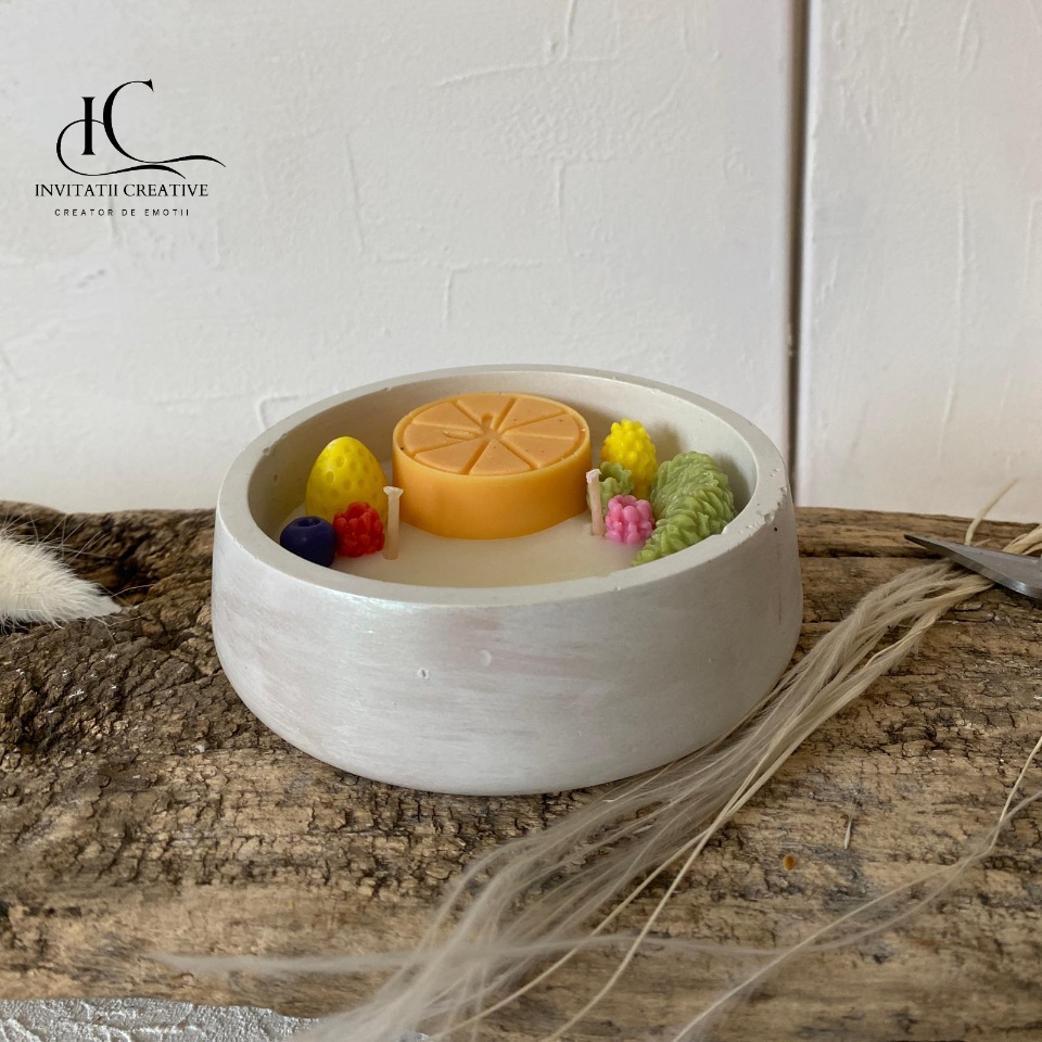 Lumanare parfumata vas Ceramic Fruits Party - imagine 2